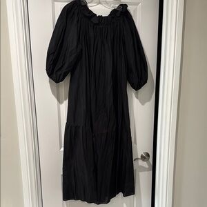 H&M Black Women's Ruffle neck line off the Shoulder Dress Size M